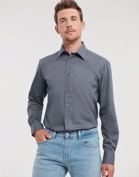 924M Russell Collection Mens LS Tailor Poplin