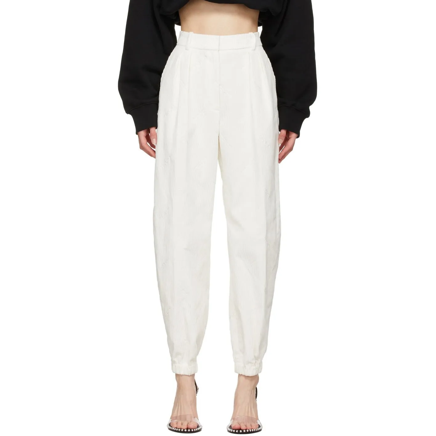 Alexander Wang White Constructed Waistband Jogger Trousers