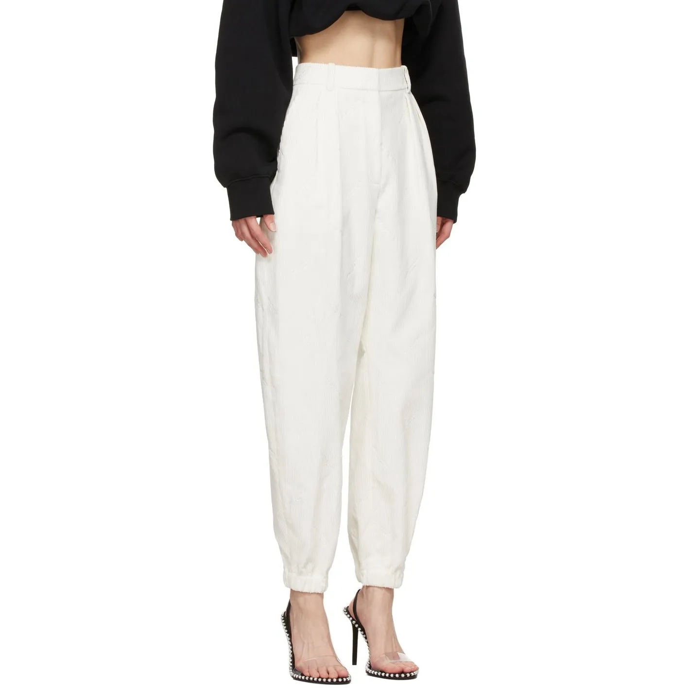 Alexander Wang White Constructed Waistband Jogger Trousers