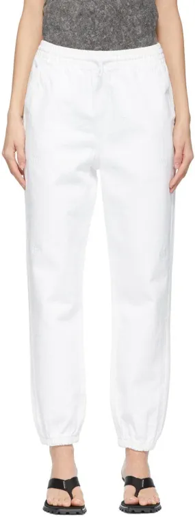 Alexander Wang White Embroidered Logo Jogger Jeans