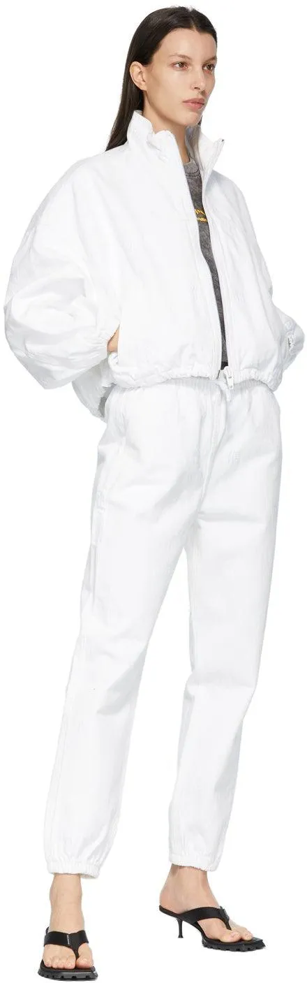 Alexander Wang White Embroidered Logo Jogger Jeans