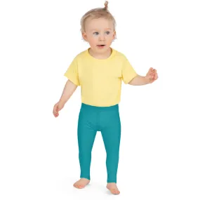 Blue Solid Color Kid's Leggings, Premium Unisex Tights For Boys And Girls-Made in USA/EU/MX