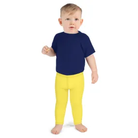 Bright Yellow Kid's Leggings, Premium Unisex Colorful Tights For Boys & Girls-Made in USA/EU