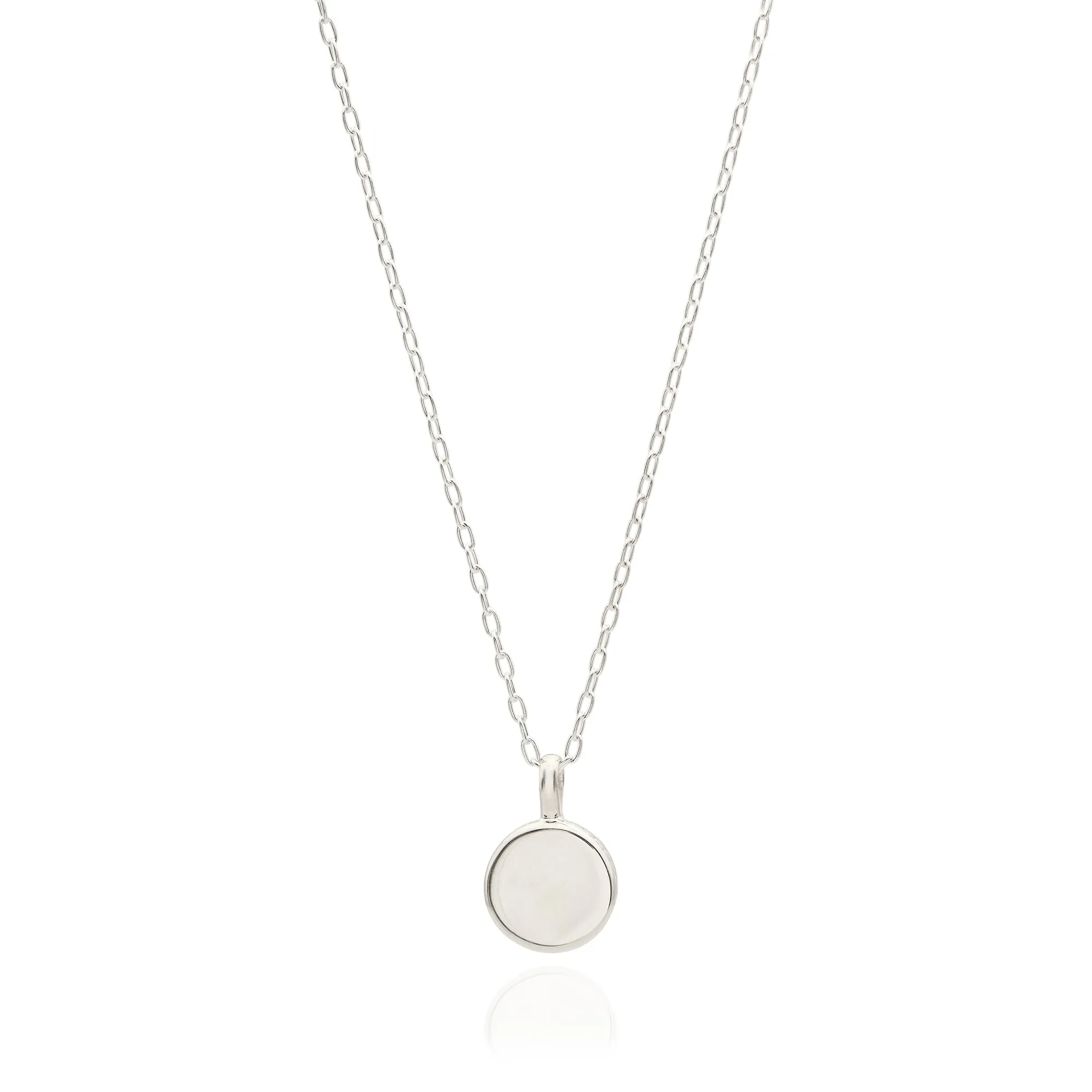 Dumortierite Round Pendant Necklace - Silver - NK10652-SLV