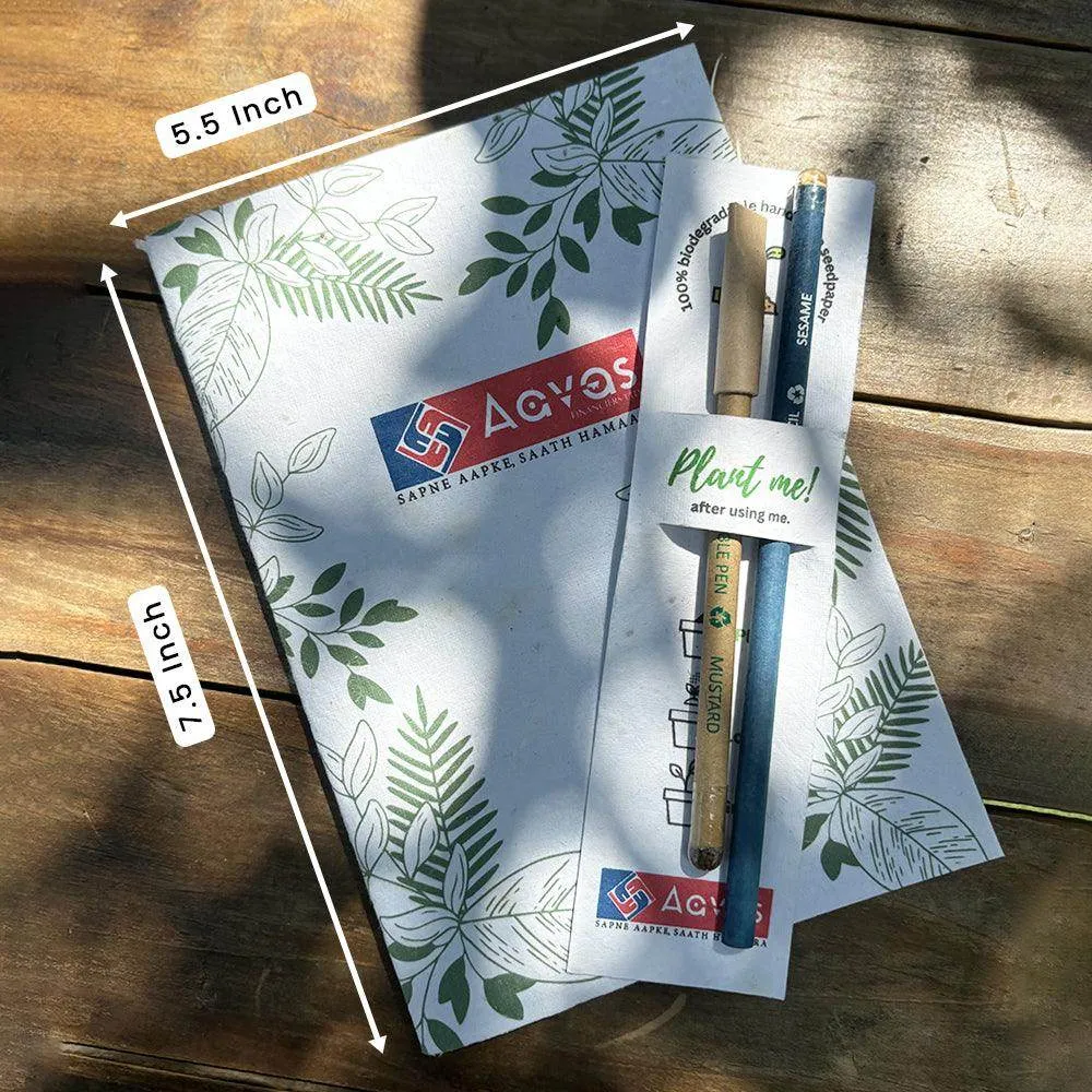 Eco Friendly Gift Hamper | Wood Quote Themed Framed Cork Propagation Planter, Table Mini Frame, Cork Coasters, Plantable Notable with seed Pen & Pencil |  For Room Home and Office Decor