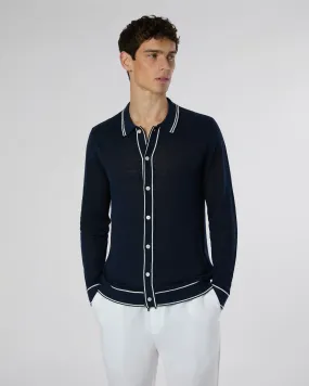 Linen Long Sleeve Sweater Polo