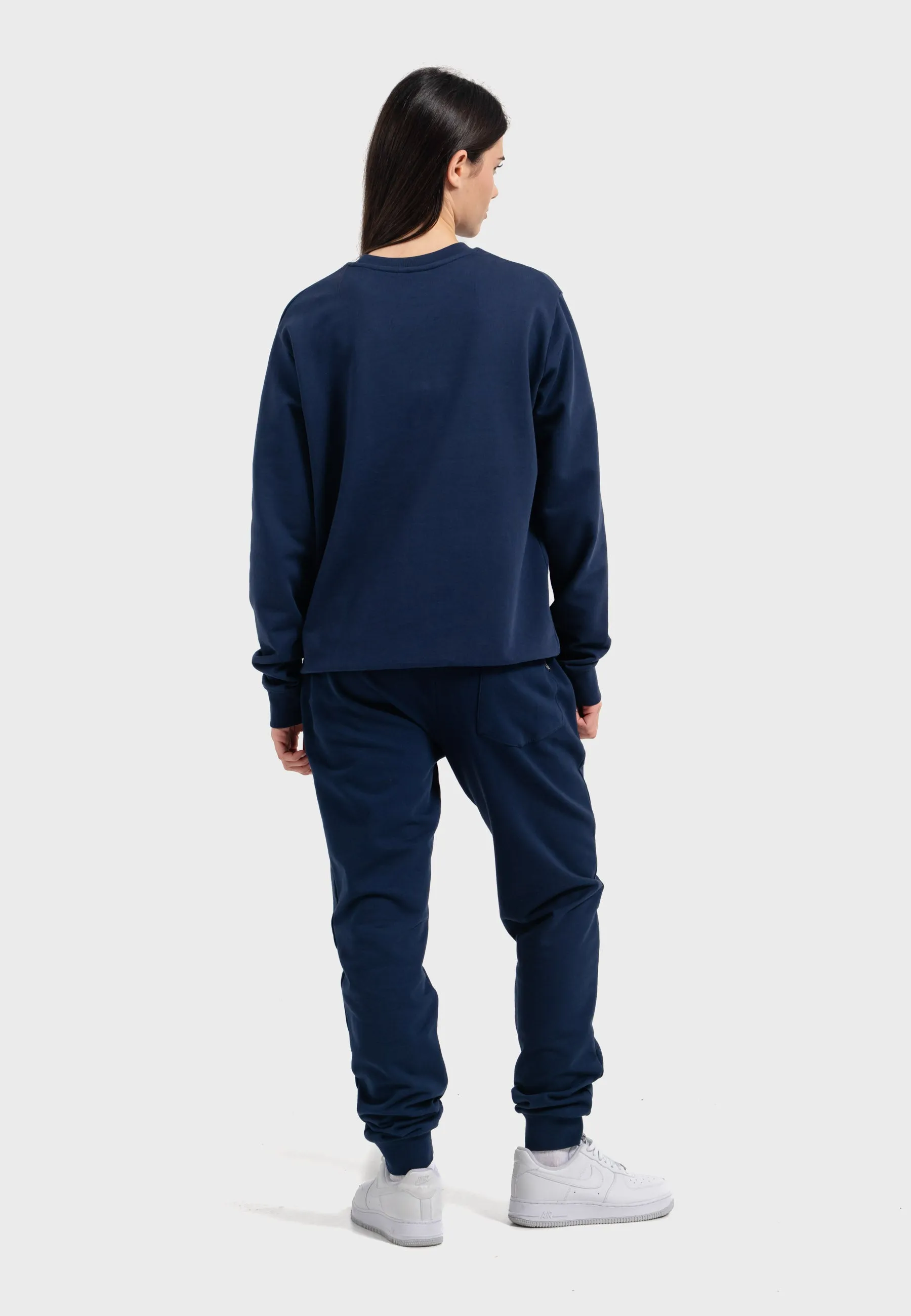 Oldskull Iconic Logo Tracksuit Jogger Sweatshirt Navy Blue