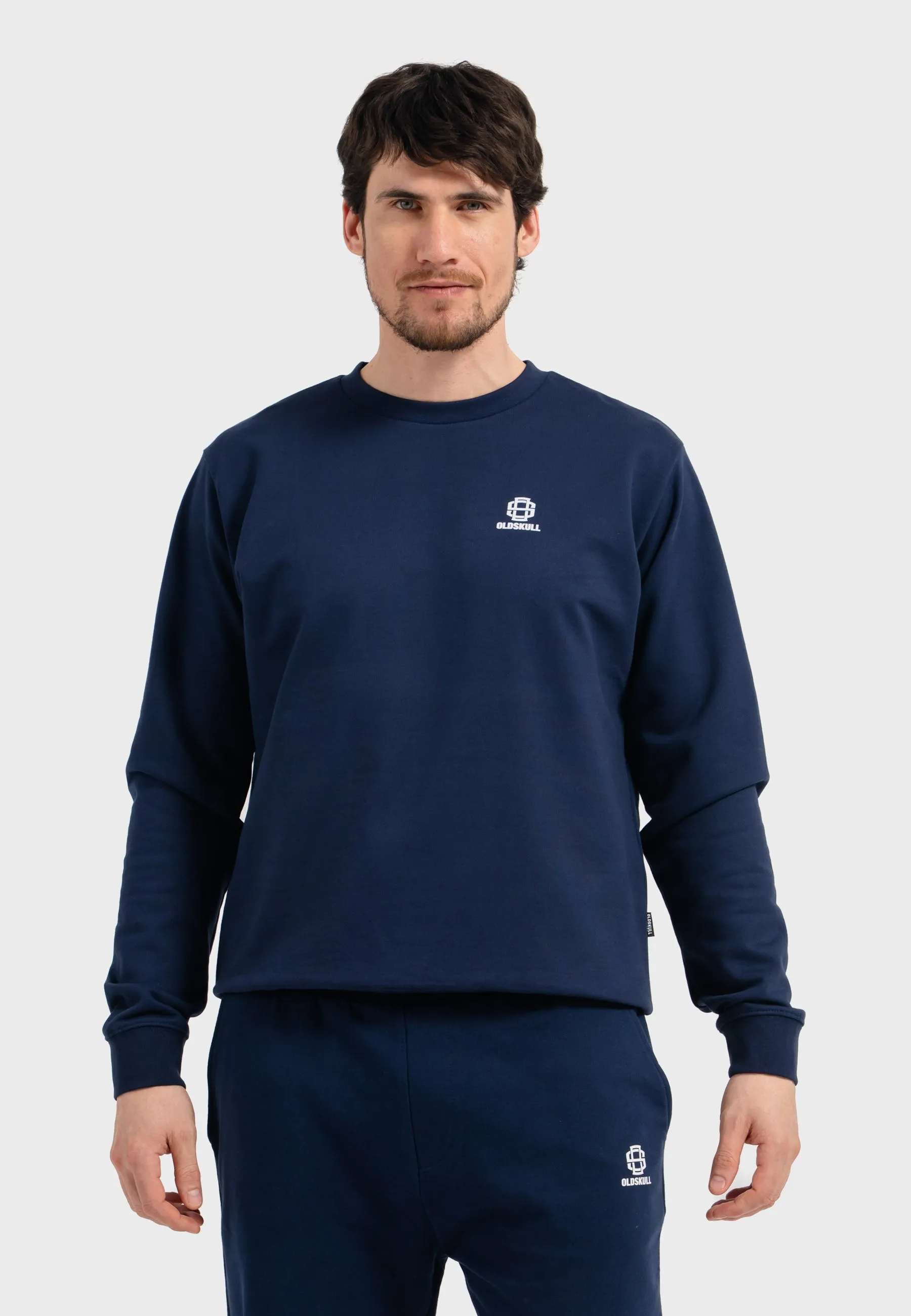 Oldskull Iconic Logo Tracksuit Jogger Sweatshirt Navy Blue