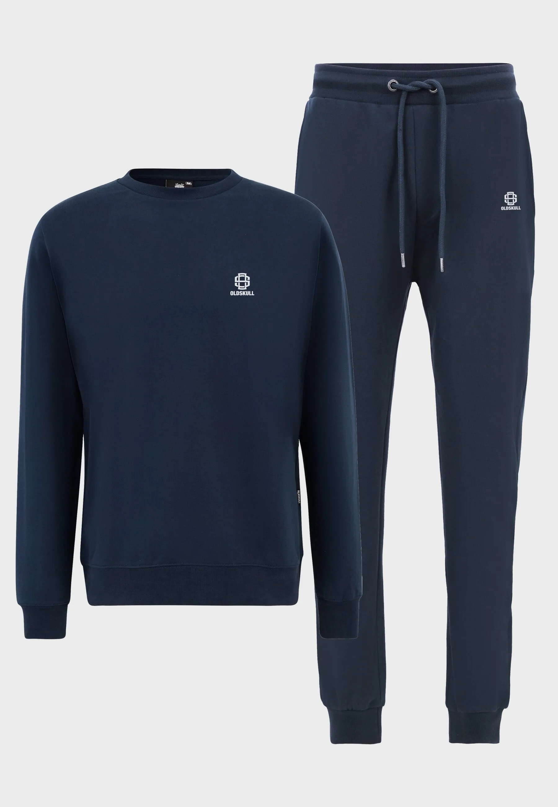Oldskull Iconic Logo Tracksuit Jogger Sweatshirt Navy Blue