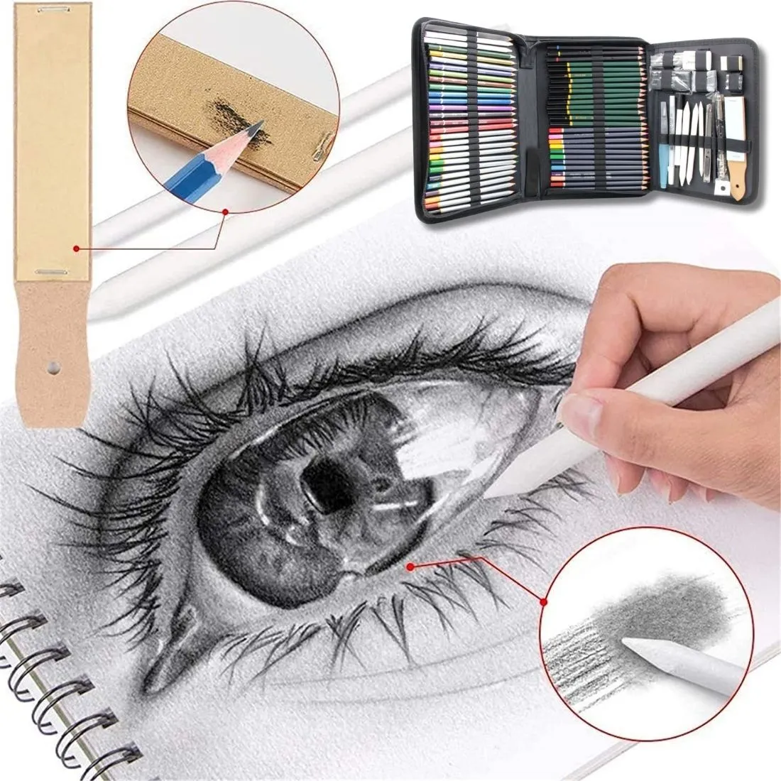 Oytra Pencil Sketching Kit 75 Pcs for Potrait