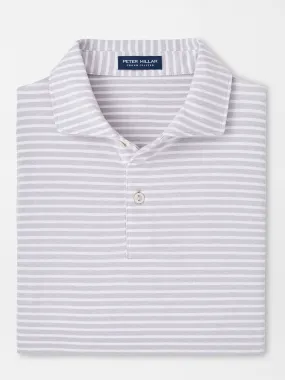 Peter Millar Albatross Stripe Cotton Blend Piqué Polo in Gale Grey