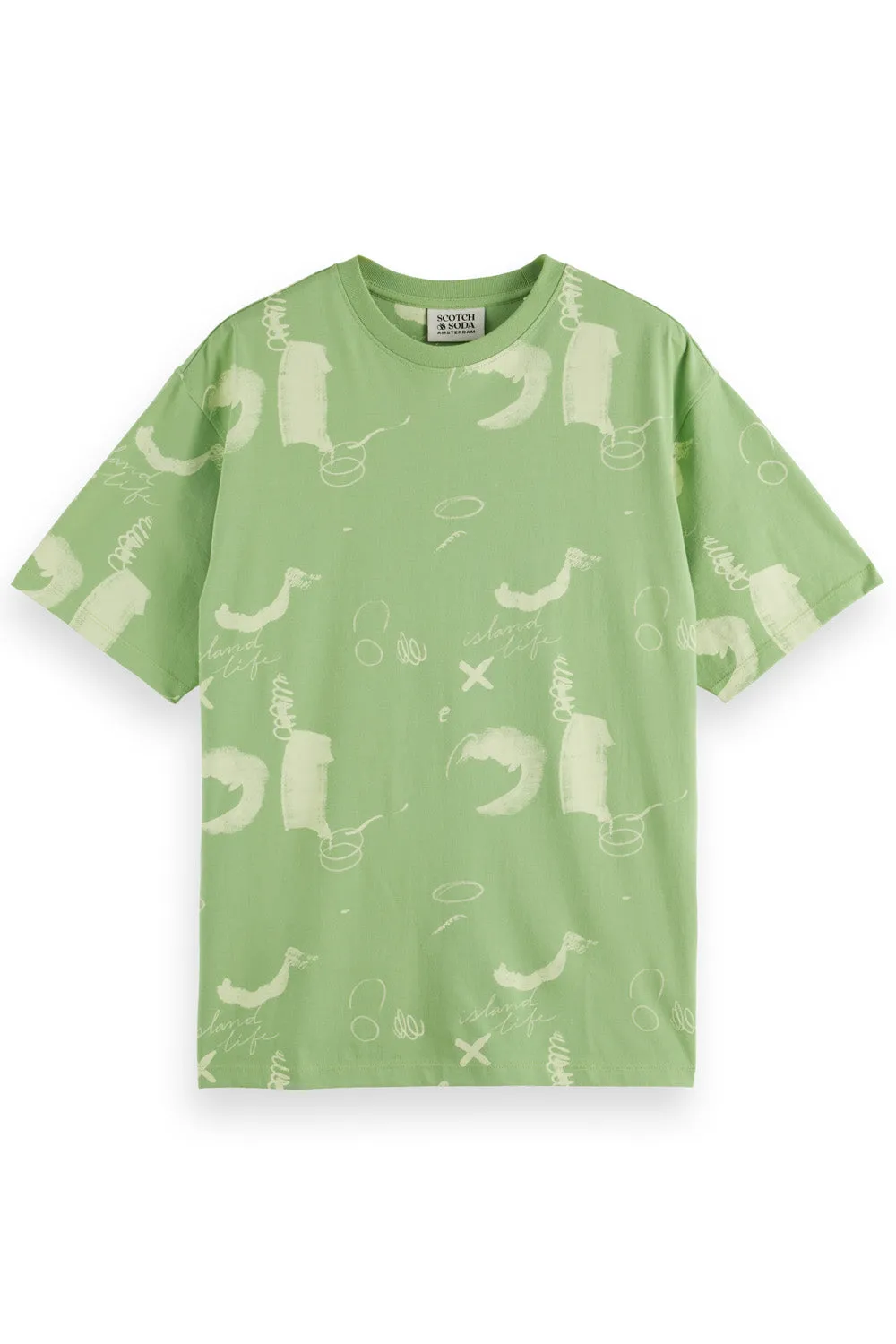 RELAXED-FIT AOP TEE Abstract Green