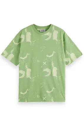 RELAXED-FIT AOP TEE Abstract Green