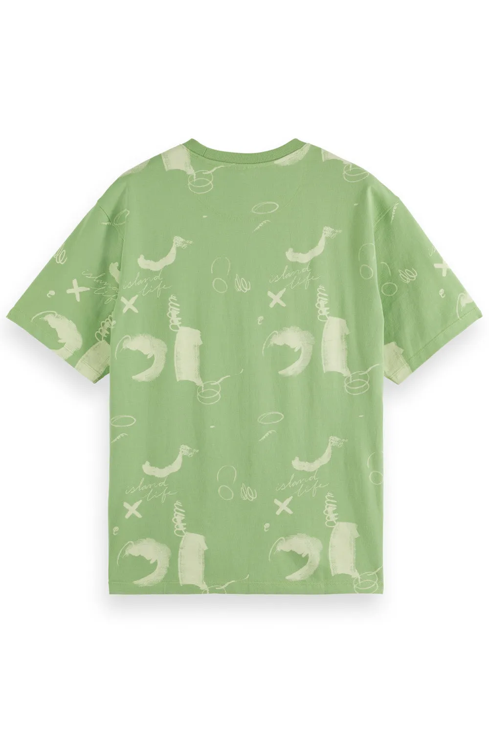 RELAXED-FIT AOP TEE Abstract Green