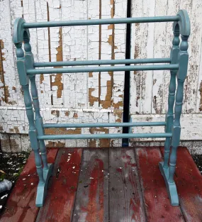 Shabby Chic Vintage towel rail drying rack hand painted in Miss Mustard Seed milk paint