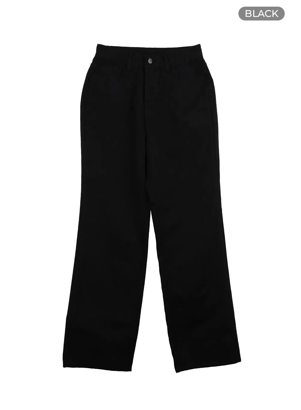Solid Cotton Straight Pants OA429