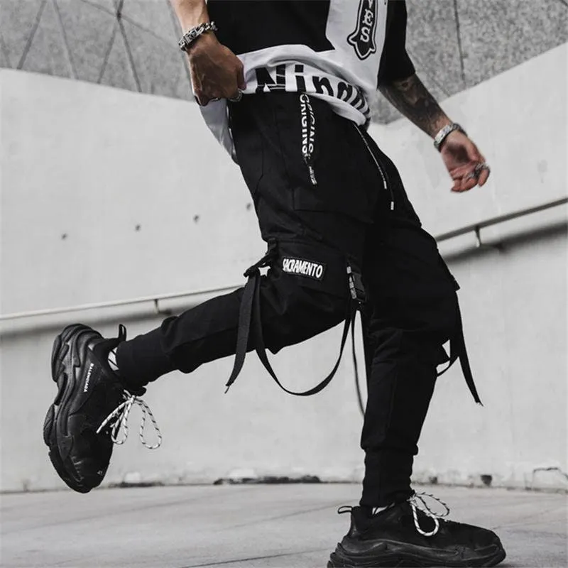 Techwear Cyberpunk Pants Men Streetwear Tactical Black Joggers