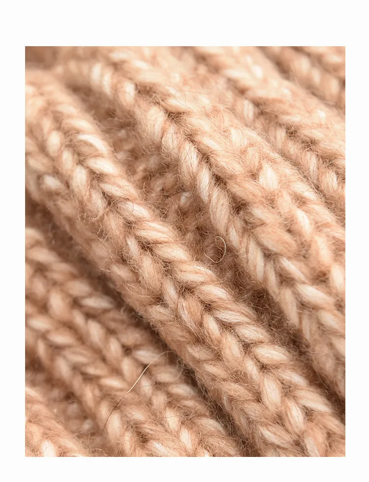 Thick Cuff Ribbed Wool Beanie