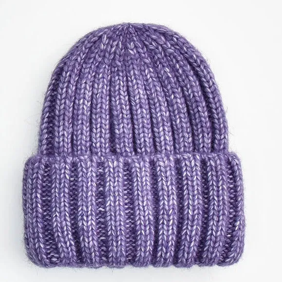 Thick Cuff Ribbed Wool Beanie