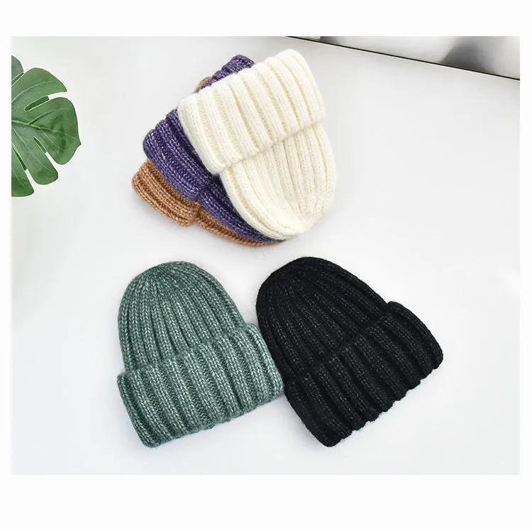 Thick Cuff Ribbed Wool Beanie