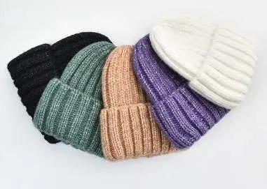 Thick Cuff Ribbed Wool Beanie